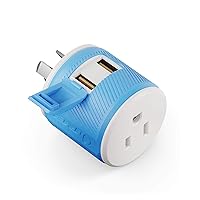 OREI Australia, New Zealand, China Travel Plug Adapter with Dual USB - Type I (U2U-16), Will Work with Cell Phones, Camera, Laptop, Tablets, iPad, iPhone and More