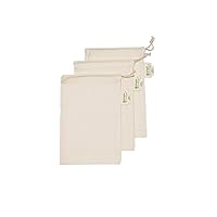 Reusable Grocery Produce Shopping and Storage Bags, Organic Cotton Muslin, XSmall 3 pack