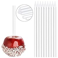 30 Pieces Acrylic Candy Apple Sticks 6 Inch Clear Pointed Acrylic Rods for Cake Pops or Dessert Caramel Apple Chocolate Covered Apples 6mm Diameter