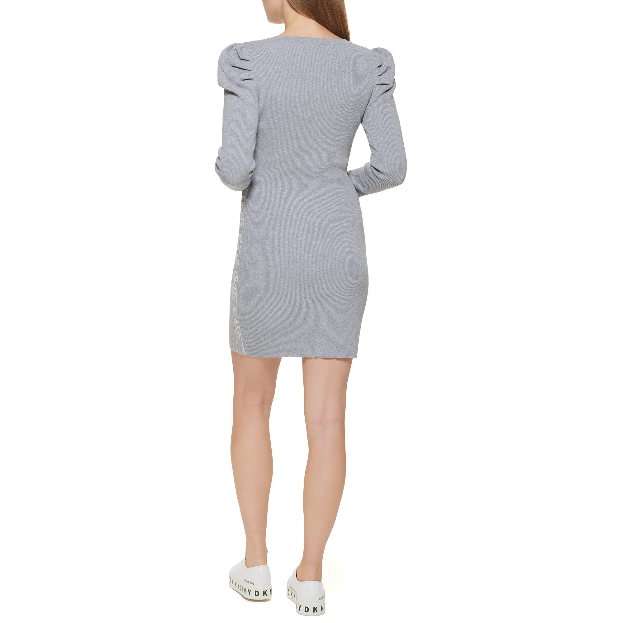 DKNY Women's 3/4 Cuff Sleeve Shealth Dress, Avenue Grey