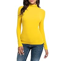 Womens Turtleneck Thermal Underwear Slim Fit Basic Layering Fleece Pullover Sweater Casual Tee Tops Fall Fashion 2023