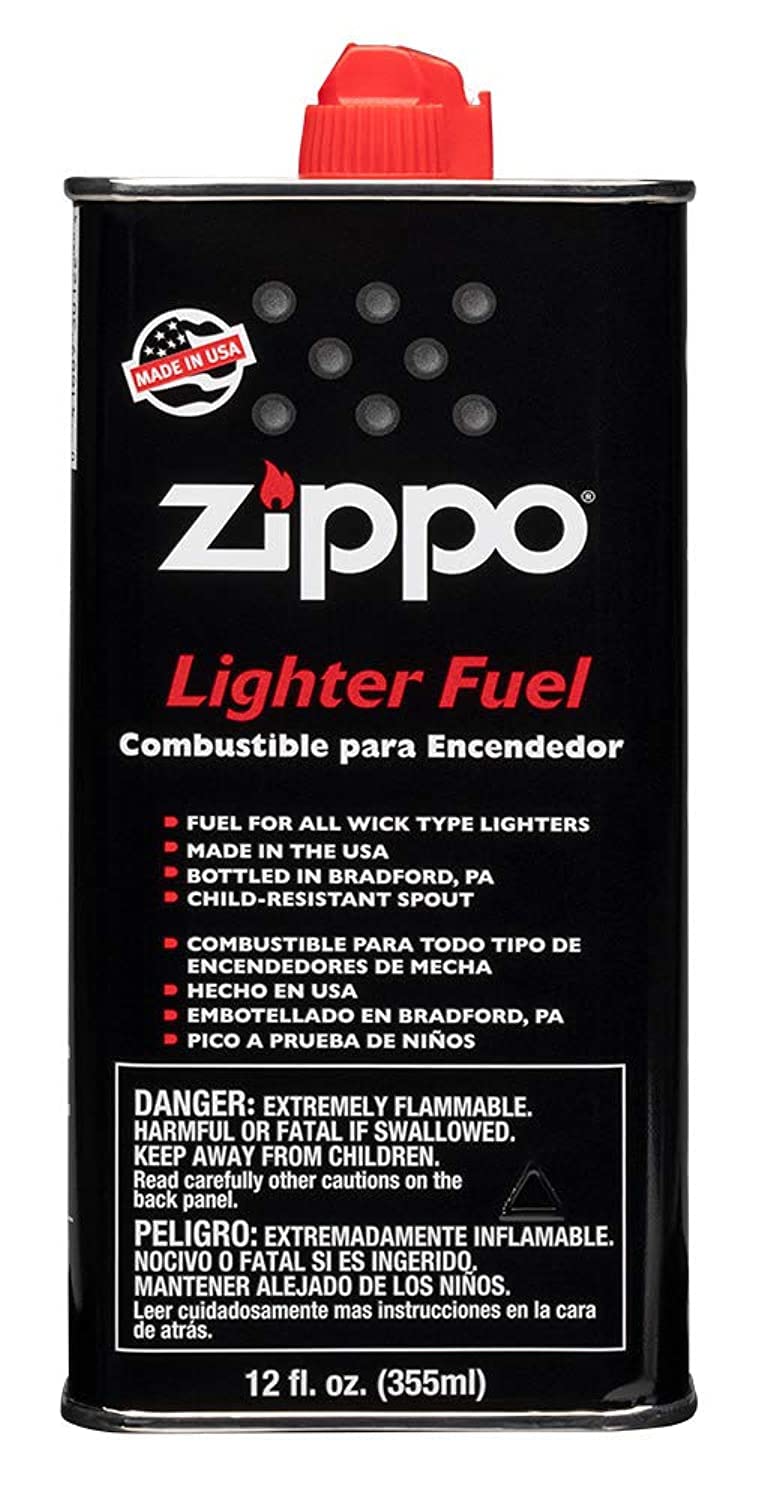 Zippo 12FC Lighter Fluid, 12 Ounce, Black & flints