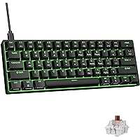 DIERYA DK61SE 60% Mechanical Gaming Keyboard, 61 Keys Anti-Ghosting, LED Backlight, Detachable USB-C, Ultra-Compact Mini Wired Keyboard with Yellow Linear Switch for Windows Laptop PC Gamer Typist