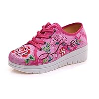 Women and Ladies Warbler Embroidery Casual Traveling Shoes Sneaker Red