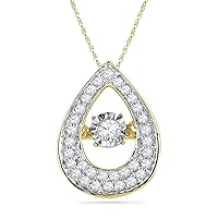 DGOLD 10KT Yellow Gold Round Diamond in Motion Fashion Pendant (1/3 cttw)