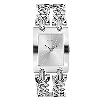 GUESS Women's Silver-Tone Multi-Chain Bracelet Watch with Self-Adjustable Links. Color: Silver-Tone (Model: U1117L1)