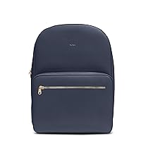 Packs Travel - Noah Fashion Laptop Backpack Purse for Women and Men - Designer Commuter Bag for Travel, Business, School - 100% Vegan Leather, Padded Shoulder Straps, Metal Zippers (Navy Blue)