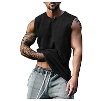 Men's Tank Tops,Summer Bodybuilding Muscle Plus Size Button Training Sleeveless Shirt Beach Casual Trendy Vest