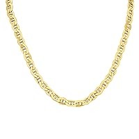 SZUL 14K Yellow Gold Filled 7.4MM Mariner Link Chain with Lobster Clasp