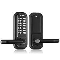 VEVOR Mechanical Keyless Entry Door Lock, 14 Digit Keypad, Embedded Outdoor Gate Door Locks Set with Keypad and Handle, Water-Proof Zinc Alloy, Easy to Install, for Garden, Garage, Yard, Storage Shed