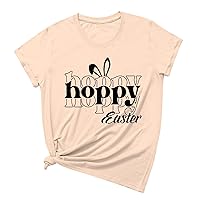 Warehouse Amazon Outlet Store Women'S Happy Easter Shirts Tops Cute Bunny Letter Print Graphic Tee Casual Crewneck T-Shirt Short Sleeves Blouses Women Blouses Summer