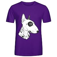 Bull Terrier Dog Tattooed T Shirts for Men Purple