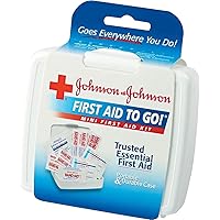 JOHNSON & JOHNSON 8295 Mini First Aid To Go Kit, 12-Pieces, Plastic Case