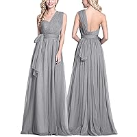Convertible Tulle Wedding Bridesmaid Dresses 2019 Long Evening Party Gowns