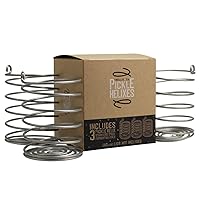 Stainless Steel PickleHelix Coils, Fermentation Weights | 3 Pack | For Wide Mouth Mason Jar Fermenting | Best Way To Hold Vegetables Under Water For Fermentation