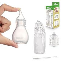 haakaa Silicone Baby Nasal Aspirator Set | Baby Nose Cleaner | Easy-Squeeze Nose Bulb Syringe, 0m+ Newborn- BPA Free Silicone