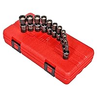1825 1/4-Inch Drive Universal Magnetic Impact Socket Set, Metric, 12-Point, Cr-Mo, 5mm - 15mm, 11-Piece
