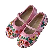 Children's Single Shoes Princess Fashion Flower Shoes Girls Embroidered Toddler Shoes