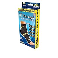 FALW-MC24/6 Anti-Fatigue Compression Foot Sleeve for Plantar Fasciitis Relief, Large/X-Large, Black, L-XL