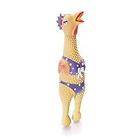 Charming Pet Squawkers Henrietta Latex Rubber Chicken Interactive Dog Toy, Small