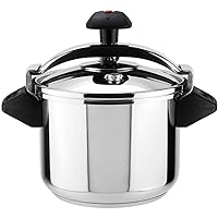 MAGEFESA ® Inoxtar fast pressure cooker, 8.4 Quart, made in 18/10 stainless steel, suitable for all types of stovetops, included induction, 3 heavy security systems, progressive locking system, 8 psi
