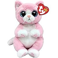 Beanie Bellies Lillibelle The Pink Kitten with Blue Glitter Eyes, Cuddly Plush Animals with Soft Belly Original 20 cm T41283
