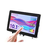 waveshare 10.1inch Capacitive Touch Screen LCD with Case Compatible with Raspberry Pi 4B/3B+/3A+/2B/B+/A+/Zero/Zero W/WH/Zero 2W CM3+/4 1024×600 Resolution HDMI Supports Jetson Nano/Windows