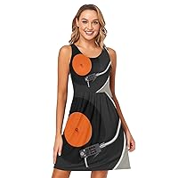 Women's Summer Sleeveless Casual Dresses Swing Cover Up Sundress with Pockets