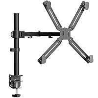 WALI Single Monitor Arm Desk Mount, with Mounting Adaptor Brackets, Monitor Arm Holds Up to 27” Screens Without Mounting Holes, Adjustable Stand for Home, Office, School Application, (M001U), Black