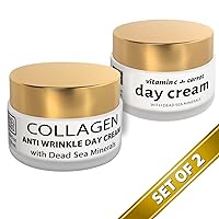 Anti-Wrinkle Day Cream for Face with Collagen and Sea Minerals (1.69 fl.oz) Day Cream for Face with Vitamin C & Carrot (1.69 fl.oz) - Bundle