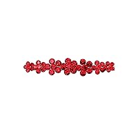 Faship Gorgeous Red Crystal Floral Small Alligator Hair Clip