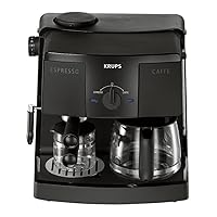 KRUPS XP1500 Coffee Maker and Espresso Machine Combination, Black