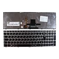 Keyboards4Laptops French Layout Silver Frame Backlit Black Windows 8 Replacement Laptop Keyboard Compatible With Lenovo G50-80