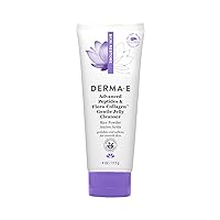 Derma E Advanced Peptides and Vegan Flora-Collagen Gentle Jelly Cleanser – Cleansing Face Wash Brightens, Hydrates and Reduces Appearance of Facial Lines and Wrinkles, 4 Oz