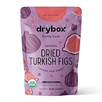 Drybox Organic Dried Turkish Figs No Sugar Added, 1 Pack Smyrna Fig Unsulfured Unsweetened Non-GMO - Natural Dried Fruit for Snacking, Charcuterie Board, Baking | Resealable 1 lb per Pack, Total 1 lb
