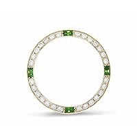 Ewatchparts LADIES .70CT DIAMOND BEZEL 18KY COMPATIBLE WITH ROLEX 26MM DATEJUST WITH 4 SYNTHETIC EMERALD