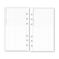  Personal Size Notes Insert with Simple Lines Spaced 1/4,  Sized and Punched with 6 Holes for Personal Size Notebooks by Filofax,  Louis Vuitton (PM), Kikki-K, and Others. (3.7 x 6.75) 