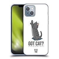 Head Case Designs Grey Got Cat Soft Gel Case Compatible with Apple iPhone 14
