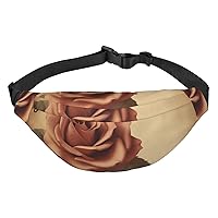 Vintage rose Fanny Pack for Men Women Crossbody Bags Fashion Waist Bag Chest Bag Adjustable Belt Bag