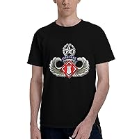 27th Engineer Battalion Airborne Jump Wings Men's Short Sleeve T-Shirts Casual Top Tee