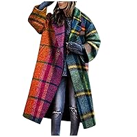 RMXEi Women's Fashion Leisure Long Sleeved Lapel Coat Printed Cardigan Coats