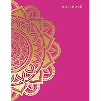 Gold Mandala College Ruled Composition Notebook: 8.5x11 Single Subject Notebook, notepad, journal or diary