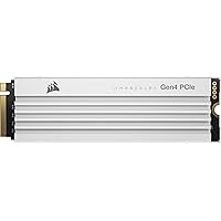 Corsair MP600 PRO LPX 2TB M.2 NVMe PCIe x4 Gen4 SSD - Optimised for PS5 (Up to 7,100MB/sec Sequential Read & 6,800MB/sec Sequential Write Speeds, High-Speed Interface, Compact Form Factor) White