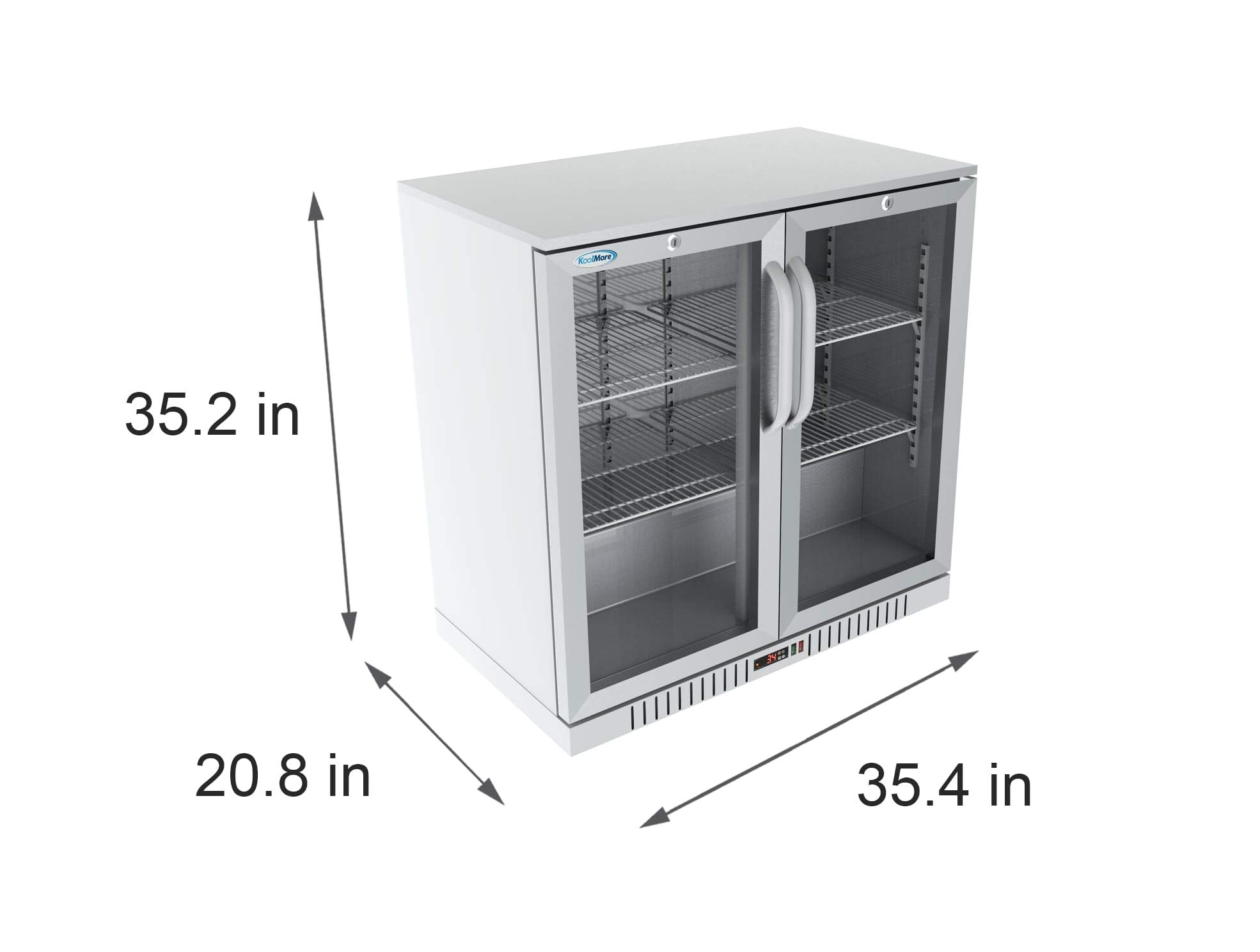 KoolMore BC-2DSW-SS Refrigerator, Double Door, Stainless Steel, 7.4cubic_feet