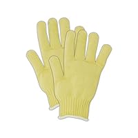 MAGID 93BKEV-RB Cut Master 93BKEVRB Kevlar Blend Knit Gloves w/Rubber Band Edge, Cut Level 2, Large, Yellow (Pack of 12)