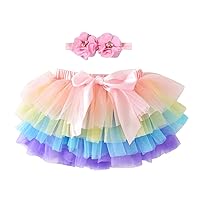Infant Children Girls Carnival Tutu Skirt Bowknot Mesh Solid Color Princess Skirt Headband Two-Piece Set