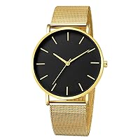 Mens Watch Ultra Thin Wrist Watches for Men Analog Quartz Dress Watches Stainless Steel Bracelet Business Wristwatch