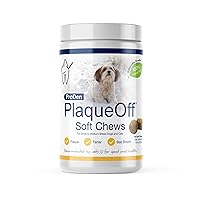 ProDen PlaqueOff Soft Chews with Natural Kelp - for Small & Medium Breed Dogs & Cats - Supports Normal, Healthy Teeth, Gums, and Breath Odor in Dogs & Cats - 90 Soft Chews