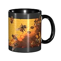Bee Coffee Mug Funny Ceramic Tea Cup Novelty Gifts for Office and Home Women Girls Men Dishwasher Microwave Safe 11oz