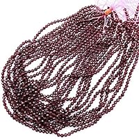 Kashish Gems & Jewels Natural 1 Strand Red Garnet Faceted 4 mm Round Beads Gemstone 18 Inch String Necklace